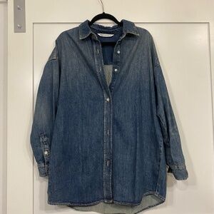 Zara denim oversized shirt